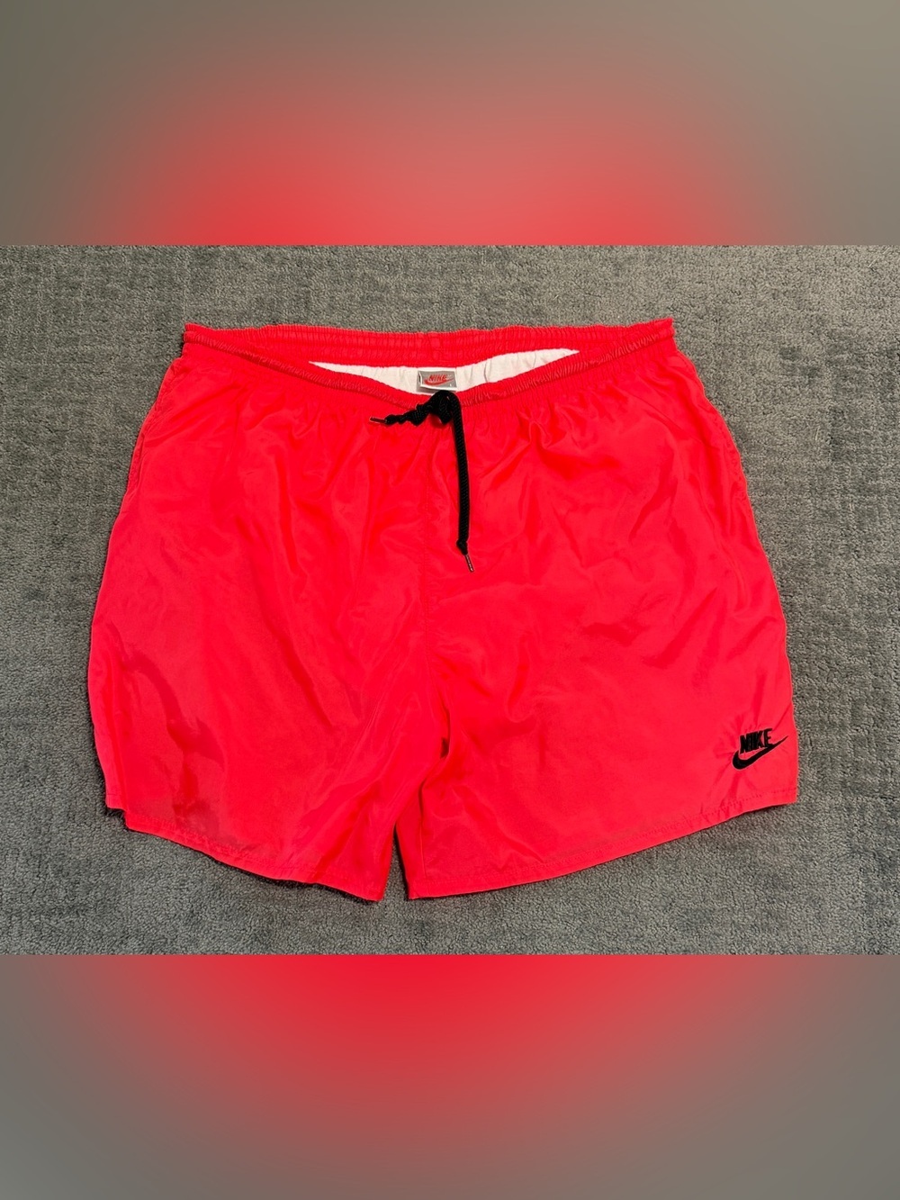 🔥 Vintage 90s Nike Grey Tag Woven Lined Shorts Red Mens L RARE!
